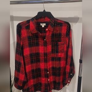 Style & Co Plaid Blouse